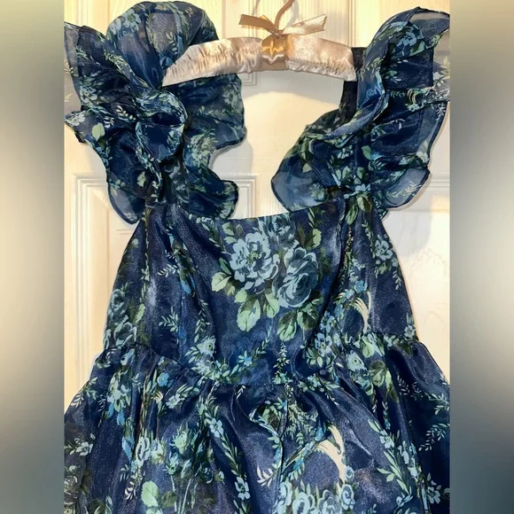 Free People x Selkie Floral Blue Casseopia Gown ‼️LIMITED EDITION‼️ NWT🔖 - Picture 12 of 14
